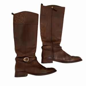 Tory Burch Marlene Leather Riding Tall Boots Shoes